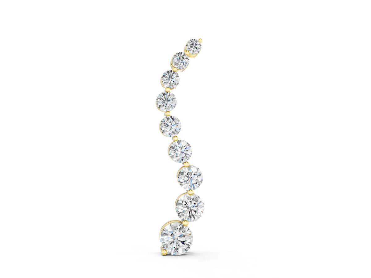 Yellow gold Round Diamond Graduated Prong Set Pendant