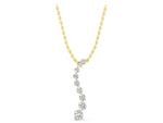 Yellow gold Round Diamond Graduated Prong Set Pendant_1