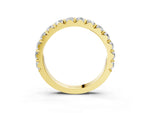 Yellow gold Round Diamond Half Eternity Band with Classic Prong Setting_3