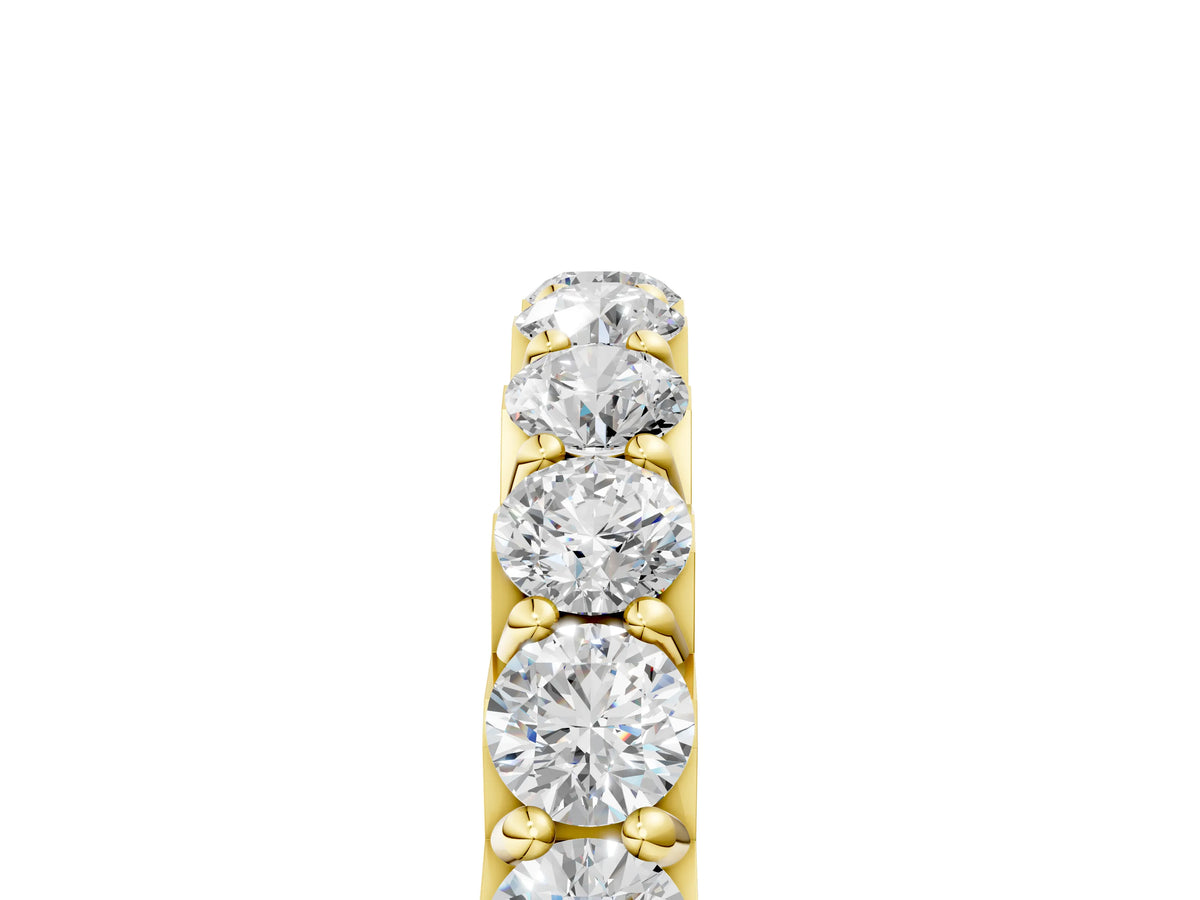 Yellow gold Round Diamond Half Eternity Band with Classic Prong Setting_5