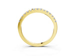 Yellow gold Round Diamond Half Eternity Band with Pavé Setting and Shared Prong_3