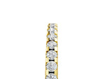 Yellow gold Round Diamond Half Eternity Band with Pavé Setting and Shared Prong_5