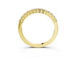 Yellow gold Round Diamond Half-Eternity Band with Shared Prong Setting_3