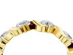 Yellow gold Round Diamond Half Eternity Band with Wave Prong Setting_4