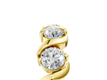 Yellow gold Round Diamond Half Eternity Band with Wave Prong Setting_5