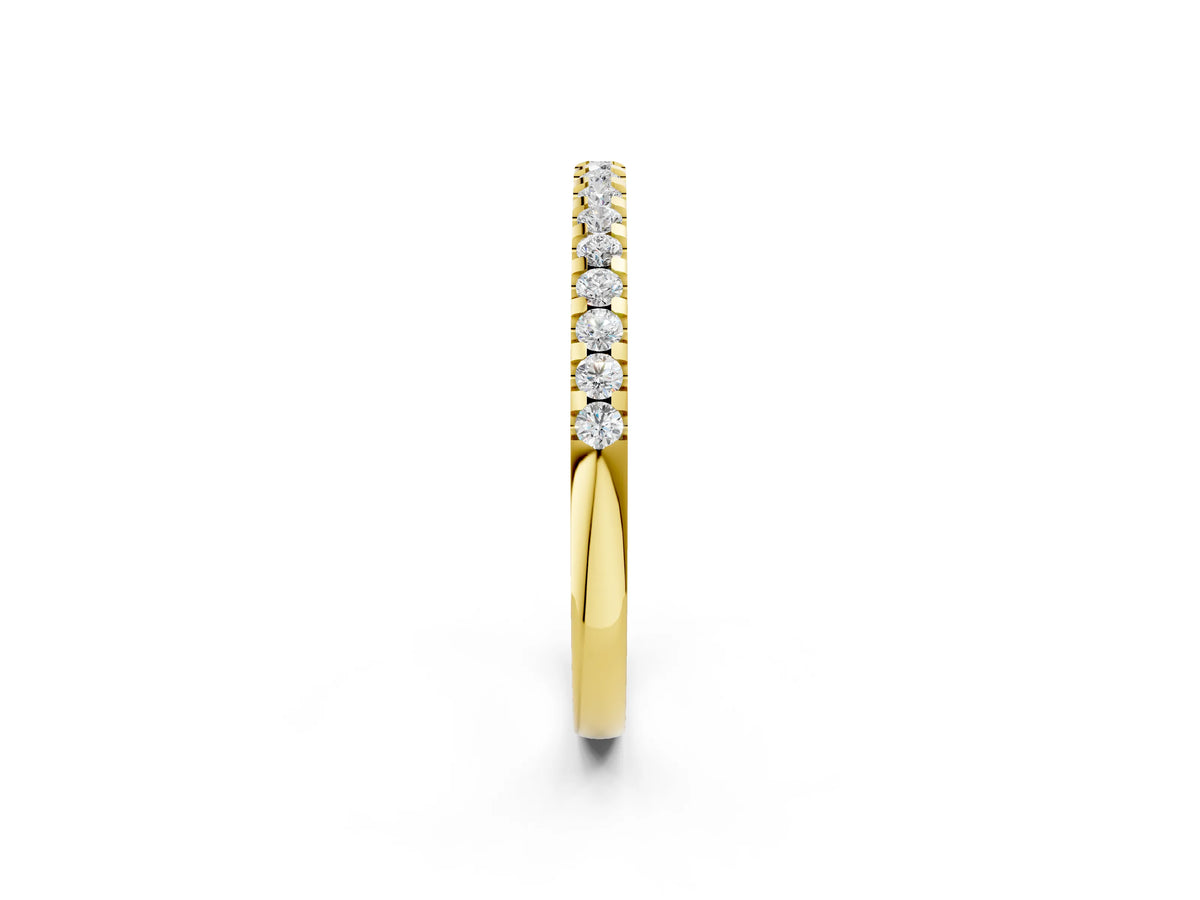 Yellow gold Round Diamond Half Eternity Prong Set Band_2