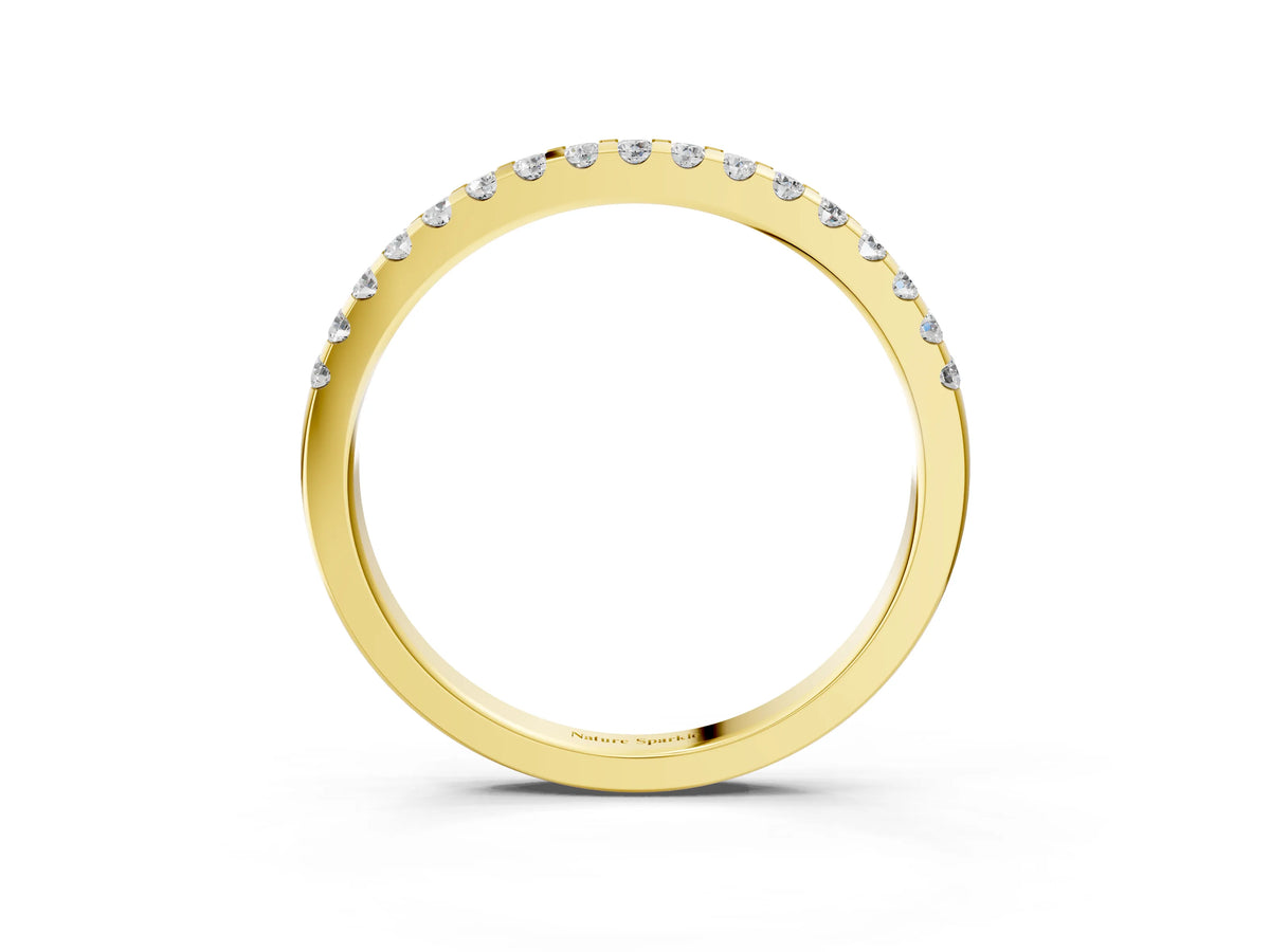 Yellow gold Round Diamond Half Eternity Prong Set Band_3