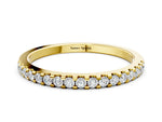 Yellow gold Round Diamond Half Eternity Prong Set Band