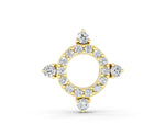 Yellow gold Round Diamond Halo Pendant with Four-Prong Setting