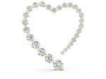 Yellow gold Round Diamond Heart Pendant with Prong Setting