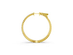 Yellow gold Round Diamond Hoop Earrings with Pave Setting and Shared Prong_1