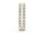 Yellow gold Round Diamond Hoop Earrings with Prong Setting