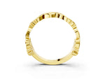 Yellow gold Round Diamond Leaf Eternity Band with Bezel Setting_3