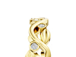 Yellow gold Round Diamond Leaf Eternity Band with Bezel Setting_5