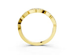Yellow gold Round Diamond Marquise Halo Twist Band with Pavé Setting_3