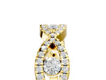 Yellow gold Round Diamond Marquise Halo Twist Band with Pavé Setting_5