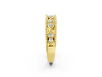 Yellow gold Round Diamond Marquise Milgrain Two-Tone Prong Set Band_2