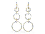 Yellow gold Round Diamond Multiway Open Circle Statement Earrings