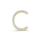 Yellow gold Round Diamond Pavé C Pendant Necklace