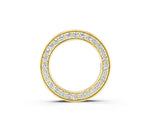 Yellow gold Round Diamond Pavé Circle Pendant