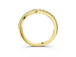 Yellow gold Round Diamond Pavé Curved Band with Shared Prong Setting_3