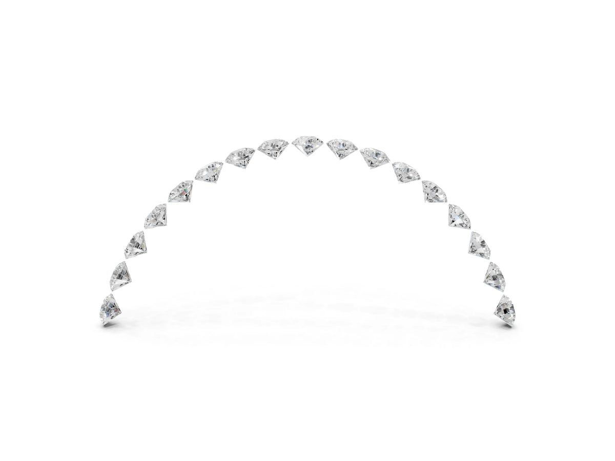 Yellow gold Round Diamond Pavé Curved Band with Shared Prong Setting_3