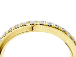 Yellow gold Round Diamond Pavé Curved Band with Shared Prong Setting_4