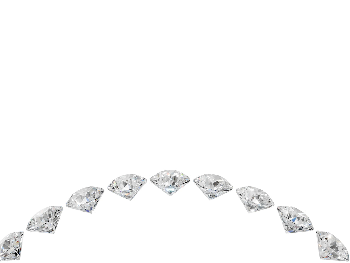 Yellow gold Round Diamond Pavé Curved Band with Shared Prong Setting_4