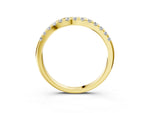Yellow gold Round Diamond Pavé Curved Eternity Band with Shared Prong Setting_3