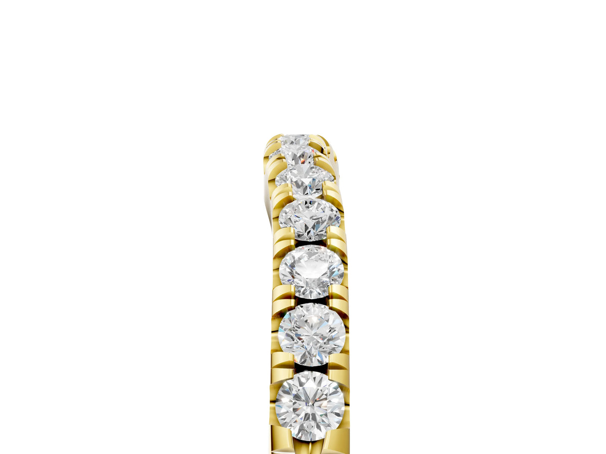 Yellow gold Round Diamond Pavé Curved Eternity Band with Shared Prong Setting_5