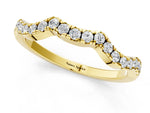 Yellow gold Round Diamond Pavé Curved Wedding Band_1