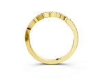Yellow gold Round Diamond Pavé Curved Wedding Band_3