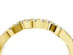 Yellow gold Round Diamond Pavé Curved Wedding Band_4