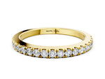 Yellow gold Round Diamond Pavé Eternity Band with U-Prong Setting