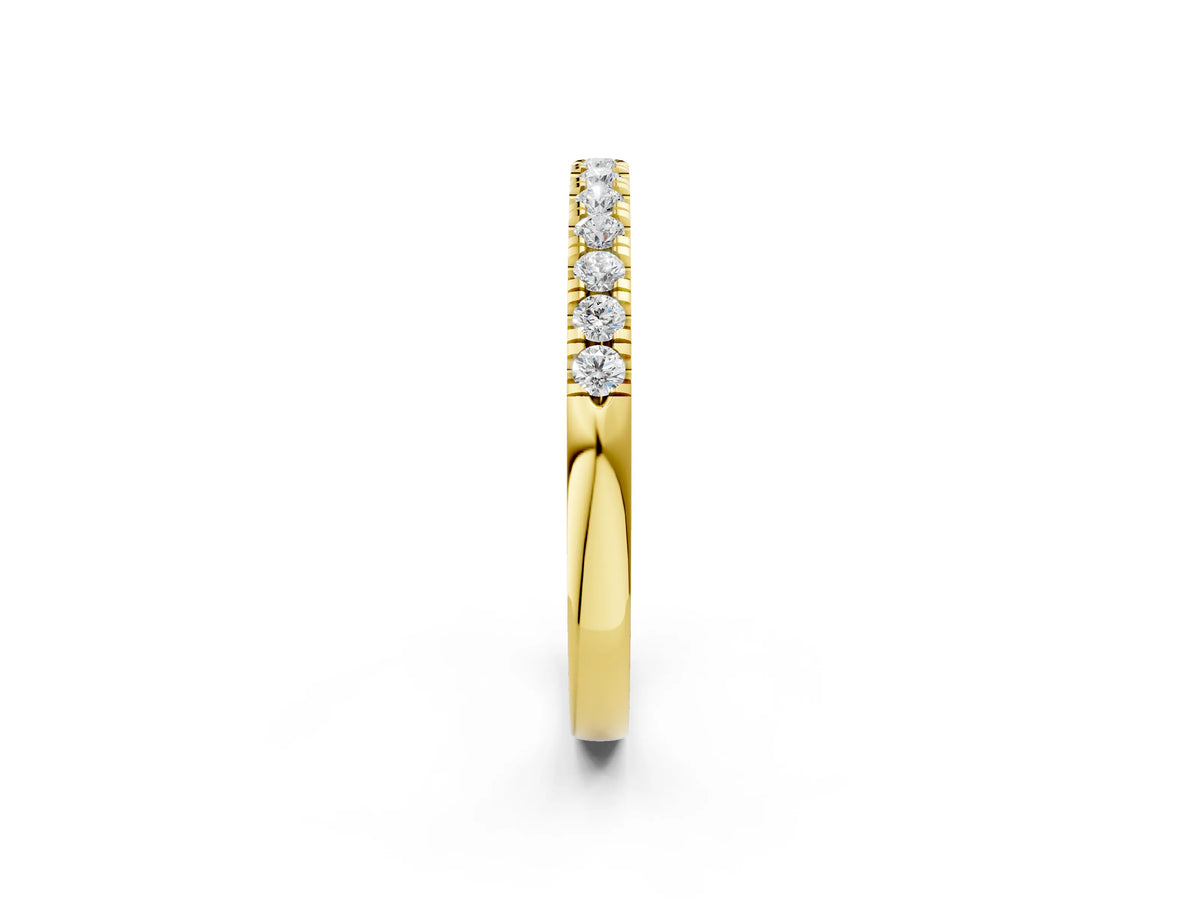 Yellow gold Round Diamond Pavé Eternity Band_2