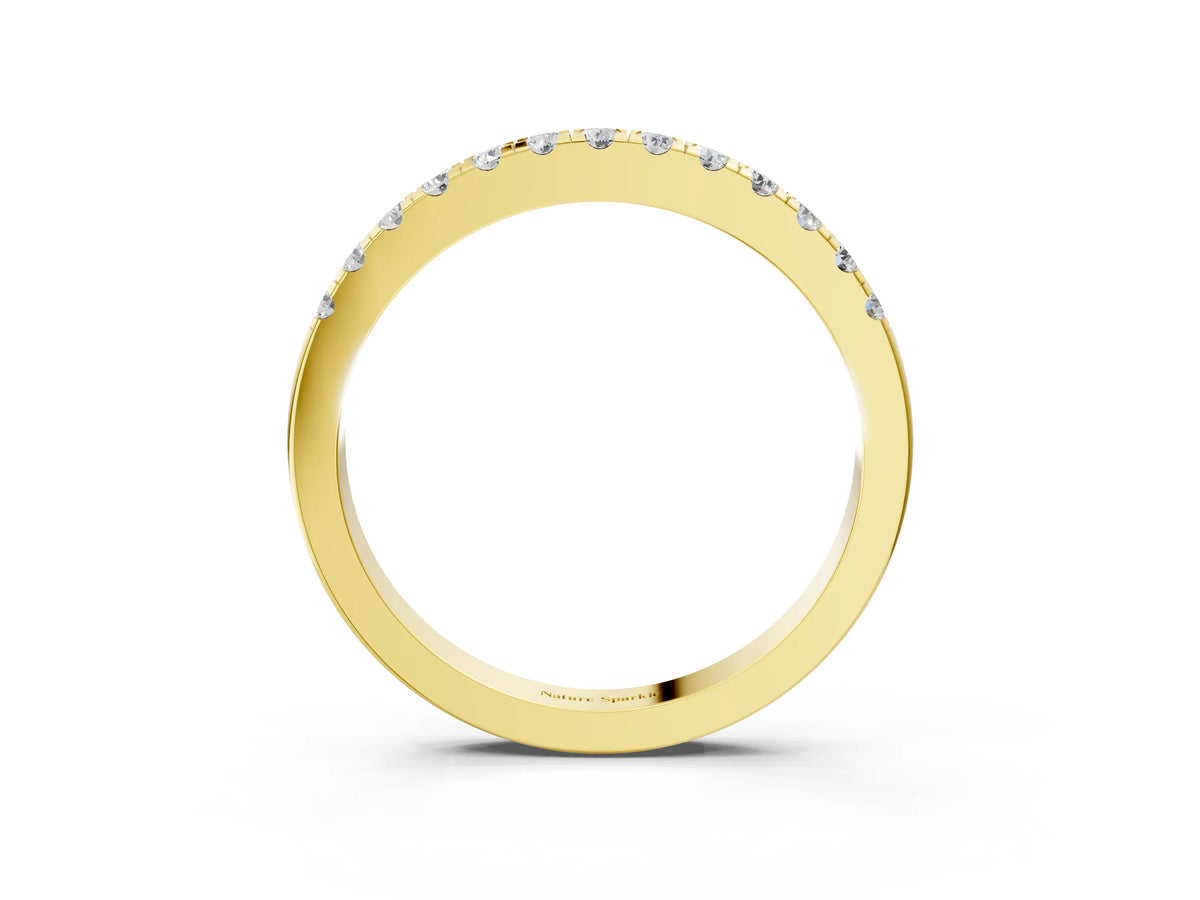 Yellow gold Round Diamond Pavé Eternity Band_3