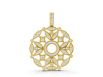 Yellow gold Round Diamond Pavé Filigree Pendant