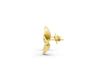 Yellow gold Round Diamond Pavé Flower Stud Earrings_1
