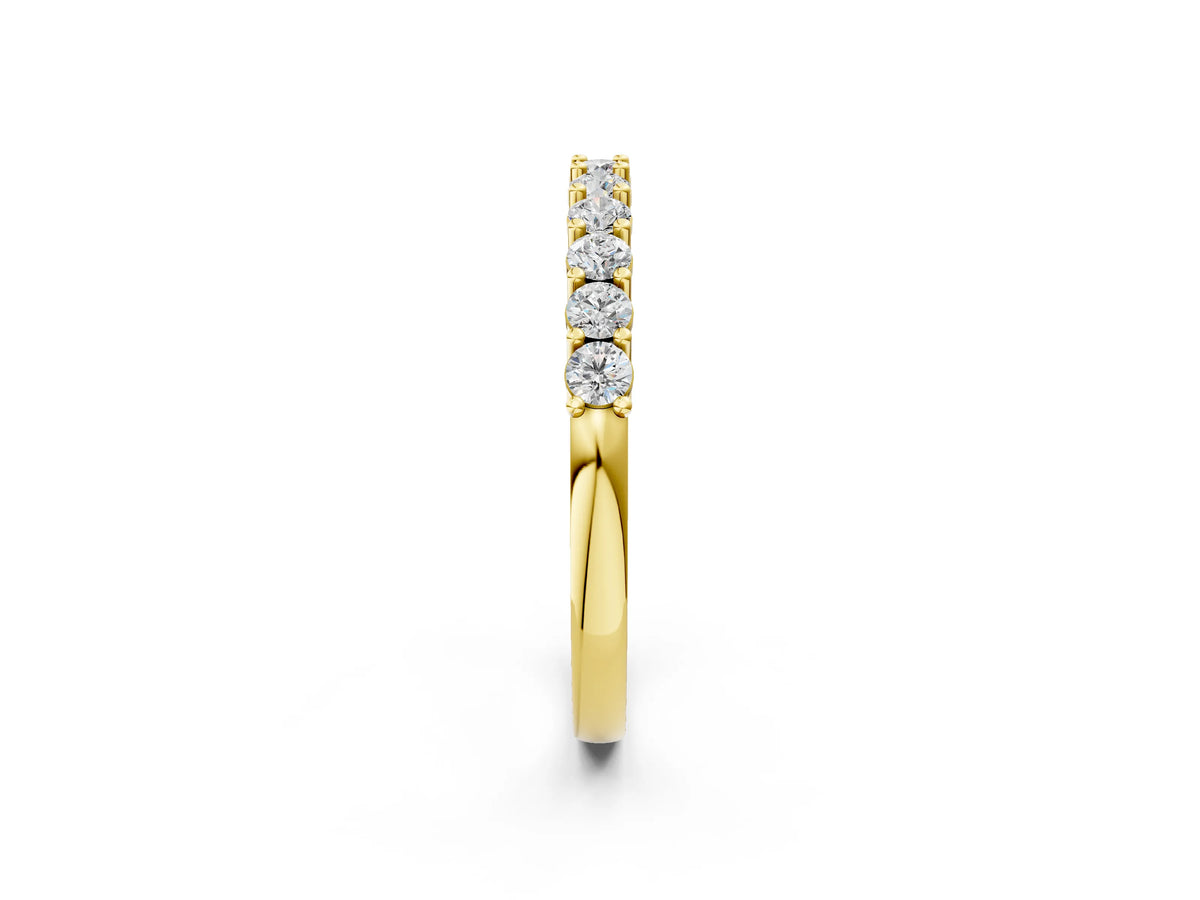 Yellow gold Round Diamond Pavé Half-Eternity Band_2