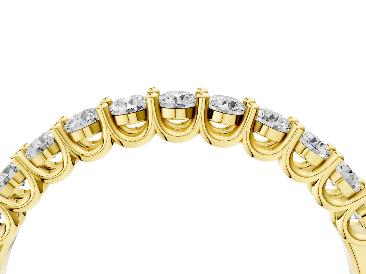 Yellow gold Round Diamond Pavé Half-Eternity Band_4