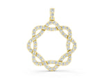 Yellow gold Round Diamond Pavé Infinity Pendant with Prong Setting