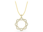 Yellow gold Round Diamond Pavé Infinity Pendant with Prong Setting_1