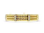 Yellow gold Round Diamond Pavé Rope Bracelet with Box Clasp
