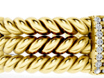 Yellow gold Round Diamond Pavé Rope Bracelet with Box Clasp_1