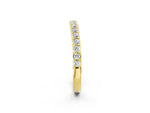 Yellow gold Round Diamond Pavé Set Curved Eternity Band_2