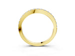 Yellow gold Round Diamond Pavé Set Curved Eternity Band_3