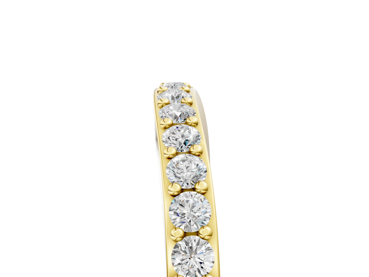 Yellow gold Round Diamond Pavé Set Curved Eternity Band_5