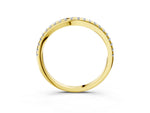 Yellow gold Round Diamond Pavé Set Curved White Gold Band_3