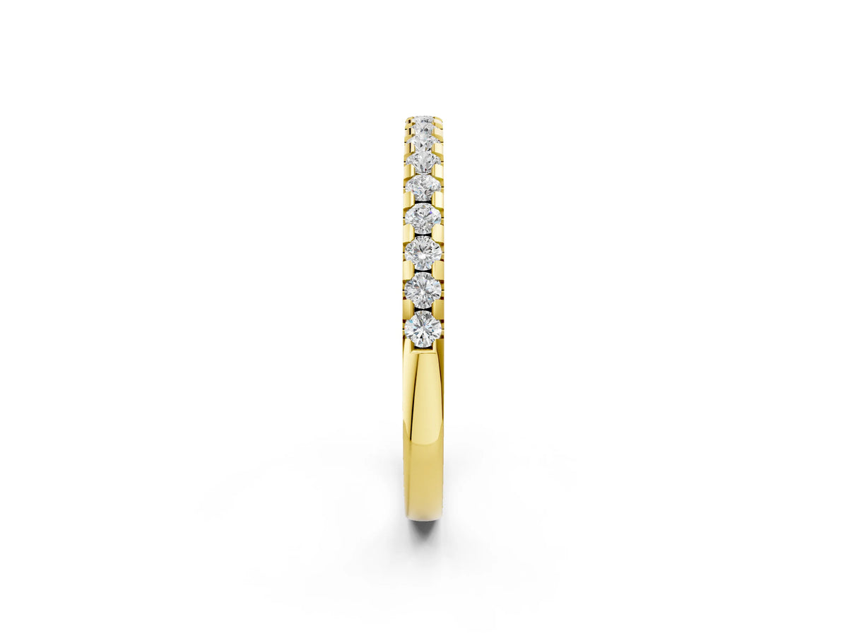 Yellow gold Round Diamond Pavé Set Eternity Band with Micro Prong Setting_2