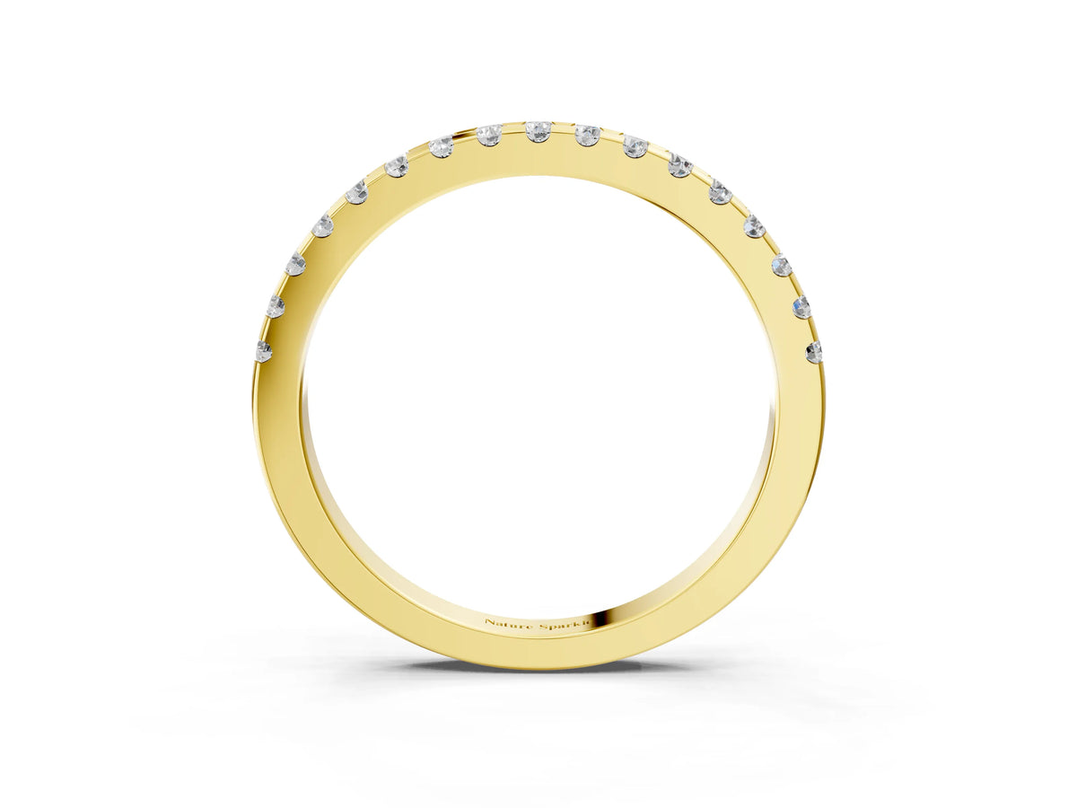 Yellow gold Round Diamond Pavé Set Eternity Band with Micro Prong Setting_3